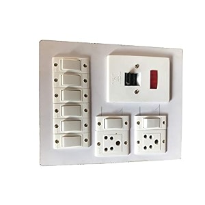 electric wooden switch board 8 switches2 sockets1 dp