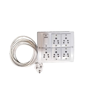 electrical plastic 4 way extension board with one switchfive socket and white2 meter cable 3 pin plug