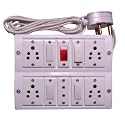 Electrical Plastic 5 Socket Anchor 4 (3 pin)+1 (2 pin) Extension Board with 6 Amp Heavy Duty Plug with Indicator with Anchor Fuse(ONLY Bord)