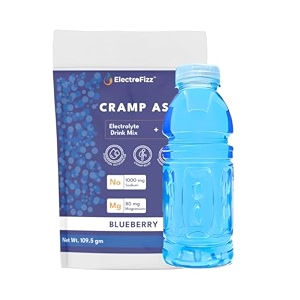 cramp assault electrolyte powder mix  sodium potassium magnesium coconut water powder  zero sugar endurance electrolytes hydration 30 sticks blueberry- 15 sticks blueberry