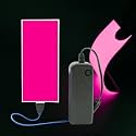 Electroluminescent El Sheet Light - 3Modes Stay on/Slow Flash/Fast Strobe, 12x 5 cm DIY Neon Panel Cuttable Back Luminescent Light Battery Box Powered for Cosplay Handcraft Decoration (Pink)