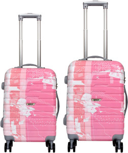 electron hardsided polycarbonate cabin  check-in luggage trolley bagset of 3-202428 cabin  check-in set 4 wheels - 24 inch