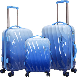 electron hardsided polycarbonate cabin  check-in luggage trolley bagset of 3-202428 cabin  check-in set 4 wheels - 28 inch