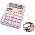 Electronic Calculator,12 Digits Large LCD Display Small Desktop Calculator,Pink Basic Calculators with Big Buttons,Easy to Press Mechanical Switch Basic-Calculator Office Supplies for Home and School