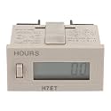 Electronic Counter Digital, Pulse Meter Life Totalizer Digital Meter Length Counter Wheel Roll LCD Display Frequency Time Relay with 6 Digit LCD Display AC 110-220V H7Et BVM(0.0 Hours)