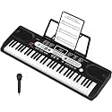 Garvee Electronic Keyboards Piano 61 Key, Portable Keyboards Piano with Microphone, Holder, Note Stickers for Beginners