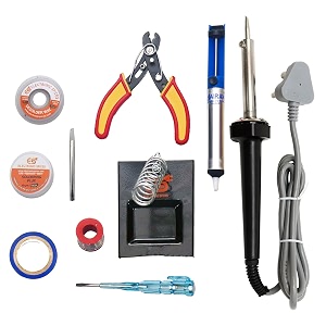 electronic spices 10 in 1 combo of 60 watt soldering iron starter kit for project work