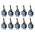 Electronic Spices 10pcs SPDT Mini Toggle Switch 3-Pin 2 Position ON/ON Miniature Toggle Switch 6A 125V AC