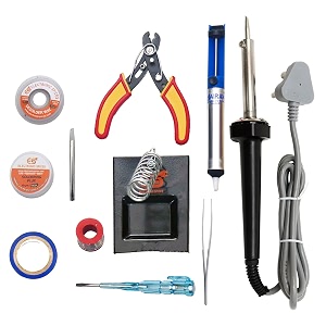 electronic spices 11 in 1 combo of 60 watt soldering iron starter kit for project work