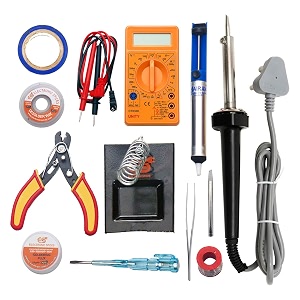 electronic spices 12 in 1 combo of 60 watt soldering iron starter kit for project work
