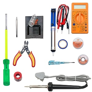 electronic spices 13 in 1 combo of 60 watt soldering iron starter kit for project work