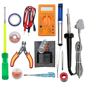 electronic spices 13 in 1 starter kit 60 watt soldering irondigital multimeteriron bitsolder standsolder wiredesoldering pumpdesolder wirepastecutter testertapetweezerscrewdriver