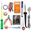 Electronic Spices 13 In 1 Starter Kit 60 Watt Soldering Iron/Digital Multimeter/Iron Bit/Solder Stand/Solder Wire/Desoldering Pump/Desolder Wire/Paste/Cutter Tester/Tape/Tweezer/Screwdriver