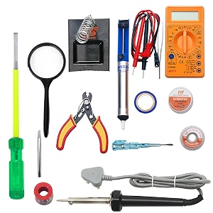 electronic spices 14 in 1 combo of 60 watt soldering iron starter kit for project work
