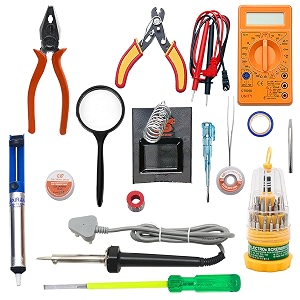 electronic spices 16 in 1 combo of 60 watt soldering iron starter kit for project work