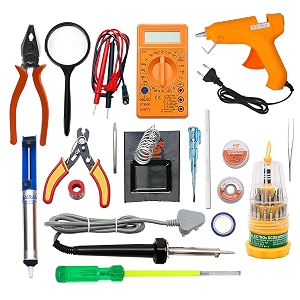 electronic spices 17 in 1 combo of 60 watt soldering iron starter kit for project work