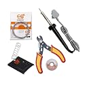 Electronic Spices 5 in 1 Combo of 60 Watt Soldering Iron, Desoldering Wik, Soldering Wire, Cutter and Iron Stand