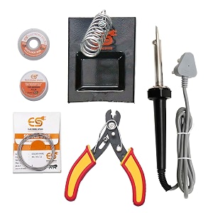 electronic spices 6 in 1 combo of 60 watt soldering iron starter kit for project work