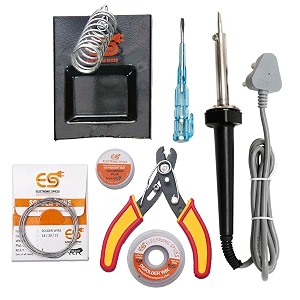 electronic spices 7 in 1 combo of 60 watt soldering iron starter kit for project work
