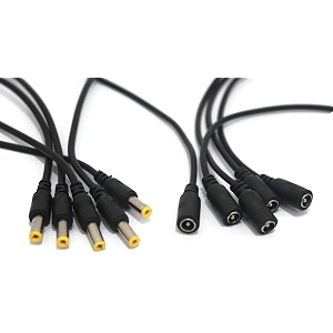 electronic spices dc power female and male digital cable 12v 5a male amp female connectors for cctv security camera and lighting power adapter21mm x 55mm ultra thick - pair of 5