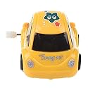 ELECTROPRIME 5X(Yellow Plastic Wind-up Clockwork Racing Car Toy for Children W3J8)