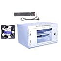 4U Mini Combo Server Rack Wall Mounted Rack with Lock, Keys, 1 Cooling Fan, 1 Tray, 6 Power Socket and Cable & Adjustable Shelf