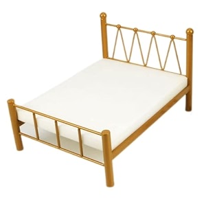 eledoll 16 dollhouse bed luxurious furniture for 12 inch fashion doll 16 scale heavyweight metal gold