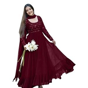 elegant anarkali gown with dupatta  women39s ethnic dress with embroidered detailing  perfect for weddings festivals amp special occasions