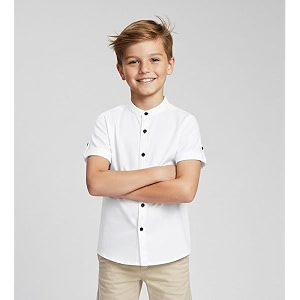Elegant Boys Shirt in Solid Pattern with
