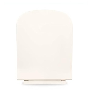 elegant casa sleek design soft-closing d-shape round pp toilet seat cover commode cover 44 x 34 cm adjustable hinges hole distance from 14-18cm colour off white  ivory a-10