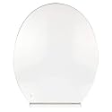 ELEGANT CASA Sleek Toilet Seat Cover Round Shape Commode Cover Easy Installation Stable Hinges Prevent Shifting Soft-Closing A-5 Glossy White 42x36 cm Hole Distance 13-18 cm
