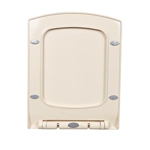 elegant casa soft-closing rectangular pp toilet seat cover commode cover size 43 x 34 cm adjustable hinges hole distance 13-18 cm a-9 off white ivory - 1 set