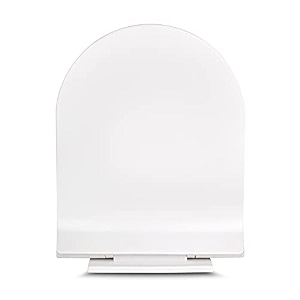 elegant casa toilet seat cover  rectangular commode cover  western toilet seat for bathroom  stable hinges soft-closing  glossy white  a-11  size 43x35 cm