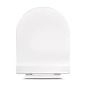 ELEGANT CASA Toilet Seat Cover | Rectangular Commode Cover | Western Toilet Seat for Bathroom | Stable Hinges Soft-Closing | Glossy White | A-11 | Size 43x35 cm