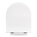 ELEGANT CASA Polypropylene Toilet Seat Cover, Glossy White, D Shape 42x36Cm