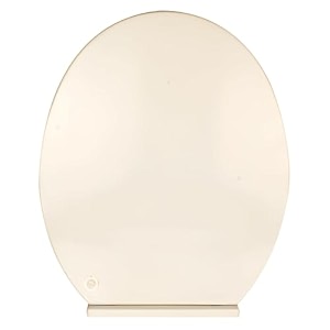 elegant casa toilet seat cover round shape commode cover easy installation stable hinges prevent shifting soft-closing colour ivory off-white sleek design a-5 size 42x36 hole distance 13-18 cm