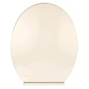 ELEGANT CASA Toilet Seat Cover Round Shape Commode Cover Easy Installation Stable Hinges Prevent Shifting Soft-Closing Colour Ivory Off-White Sleek Design, A-5 Size 42x36 Hole Distance 13-18 Cm