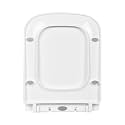 ELEGANT CASA Toilet Seat Cover Rectangular Commode Cover with Stable Hinges Soft-Closing Glossy White A-10 Size 44x34 cm