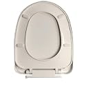 Elegant Casa A-16 D-Shape Soft Close Toilet Seat Cover (Ivory, 42x34 cm)