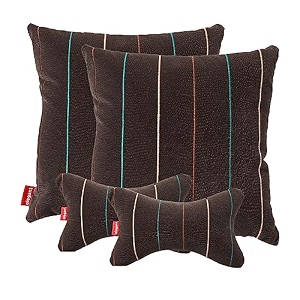 elegant cu04 brown car seat neck rest pillow and cushions set of 4