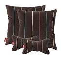 Elegant CU04 Brown Car Seat Neck Rest Pillow and Cushions (Set of 4)
