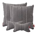 Elegant CU05 Dark Grey Car Seat Neck Rest Pillow and Cushions (Set of 4)