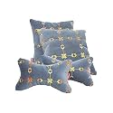 Elegant Polyester Suede Cu10 Beige Car Seat Neck Rest Pillow And Cushions (Set Of 4)