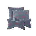 Elegant Polyester Suede Cu10 Beige Car Seat Neck Rest Pillow And Cushions (Set Of 4)