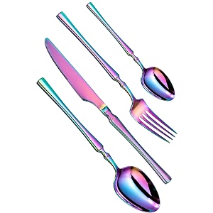elegant handle rainbow 20 pcs cutlery set for dining table
