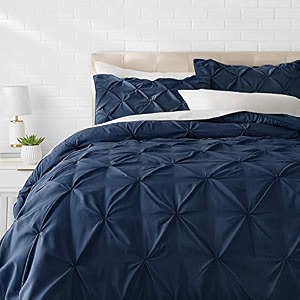 hotel luxurious 3 piece pinch pleated comforter bedding set 100 egyptian cotton 1200 thread count king color navy bule