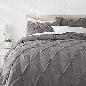 hotel luxurious 3 piece pinch pleated comforter bedding set 100 egyptian cotton 1200 thread count king color dark grey