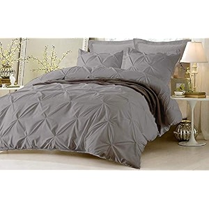 hotel luxurious 3 piece pinch pleated comforter bedding set 100 egyptian cotton 1200 thread count california king color ivory