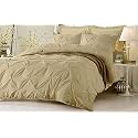Hotel Luxurious 3 Piece Pinch Pleated Comforter Bedding Set 100% Egyptian Cotton 1200 Thread Count (Full Color, Silver Grey)