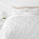 Hotel Luxurious 3 Piece Pinch Pleated Comforter Bedding Set 100% Egyptian Cotton 1200 Thread Count (California King Color, White)